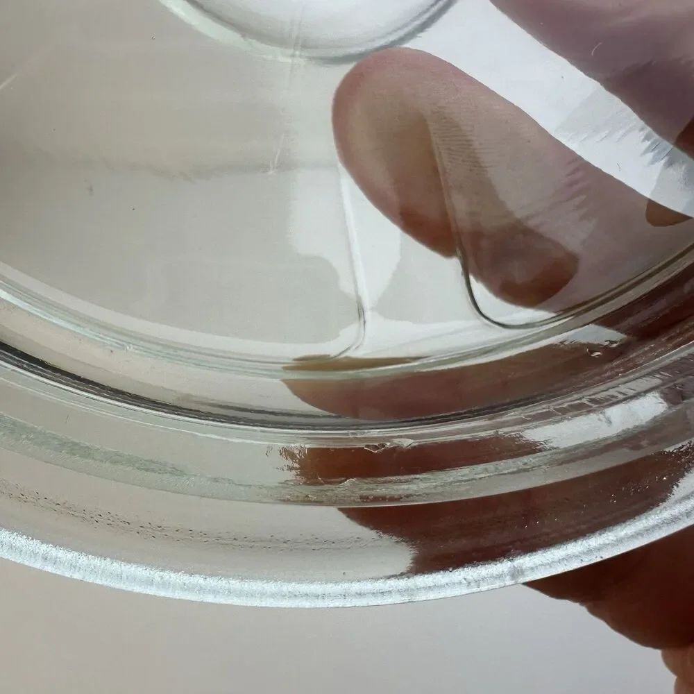 6” Diameter Clear Glass Candy Snack Jar Lid For 5” ID Opening Vintage Unmarked